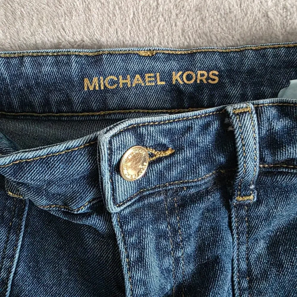 Michael Kors Cargo Skinny Jeans Women's Size 4P Blue Stretch Denim